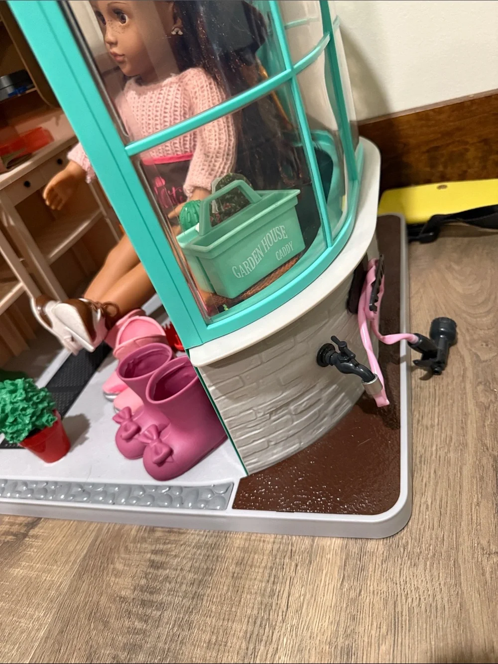 American Girl Teal Conservatory Playset with Pink Boots